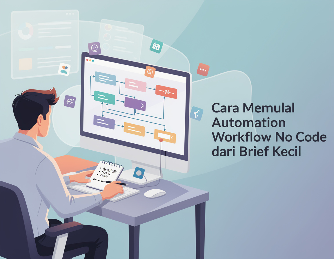 Ilustrasi sikat138 cara memulai automation workflow no code dari brief kecil untuk Automation Workflow